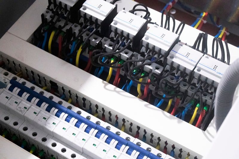 Neatly wired switchboard installation